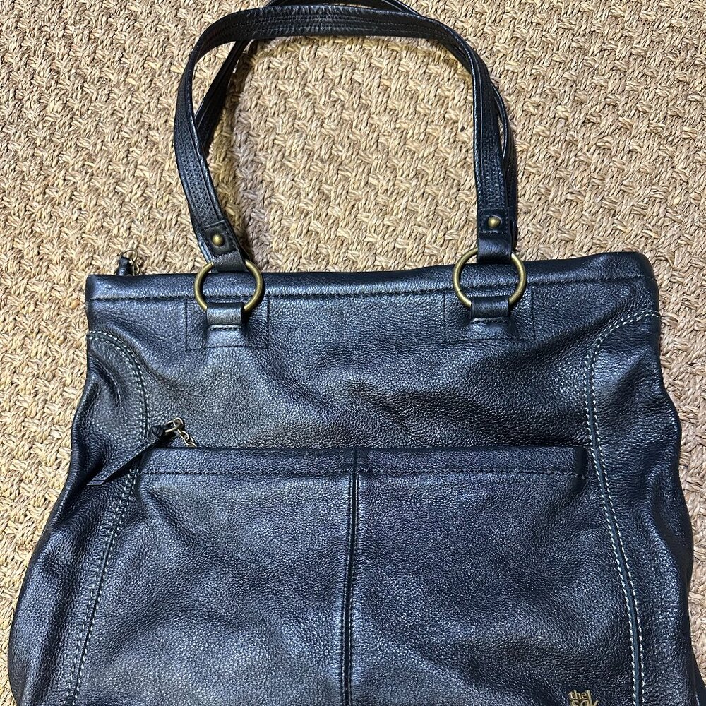 THE SAK BLACK LEATHER SHOULDER HANDBAG